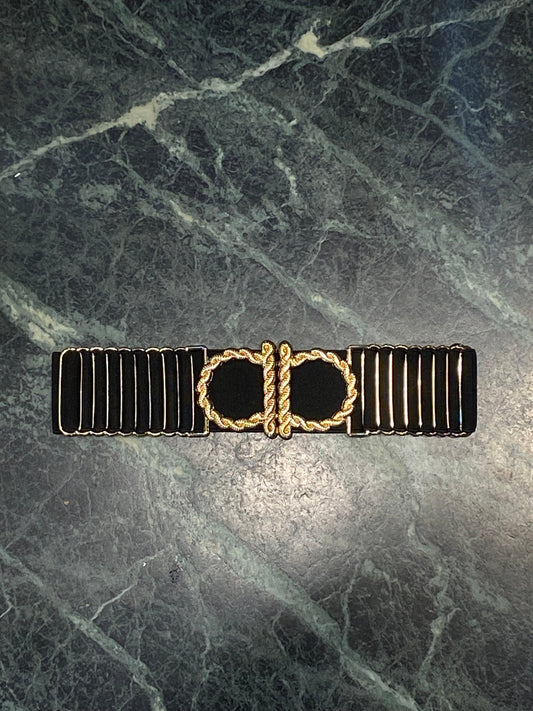 REF FER Gold Buckle Black Strep Girls Belt 987255