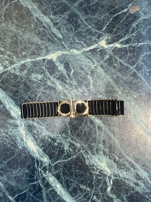 REF FER Gold Buckle Black Strep Girls Belt 987257