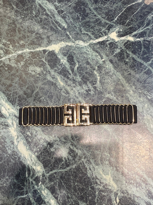 REV VER Gold Buckle Black Strep Girls Belt 987258