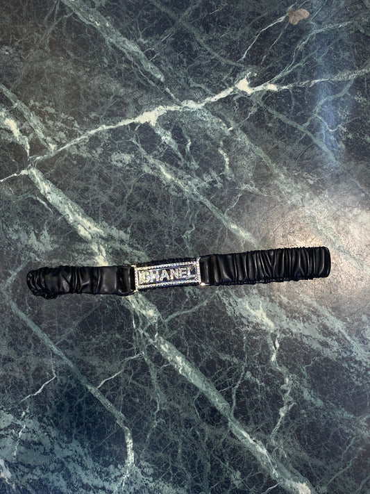 AHC CHA Silver Dimond Buckle Black Strep Girls Belt 987260