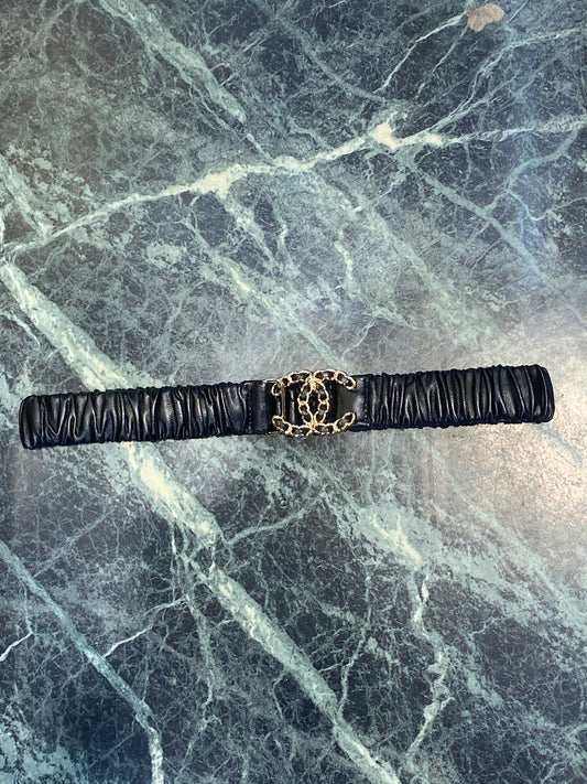 AHC CHA Gold Buckle Black Strep Girls Belt 987261