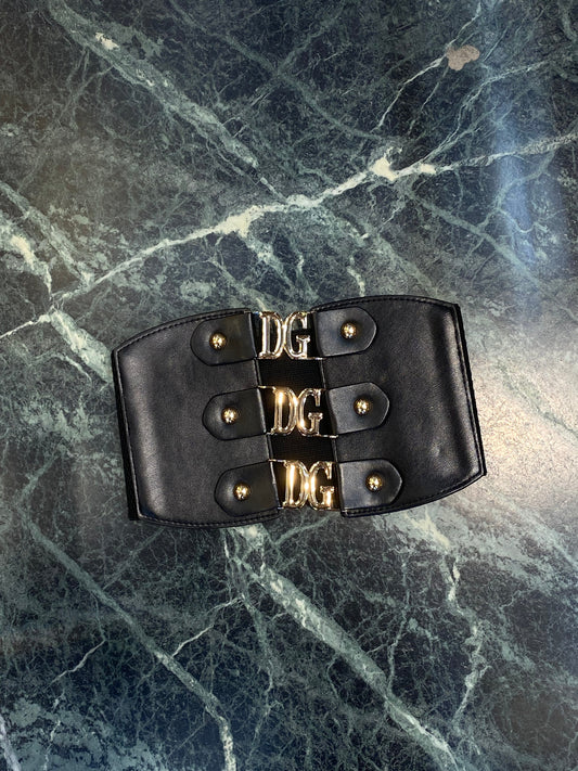 LOD DOL Women Leather Gold Black Colour Corset Belt 987272