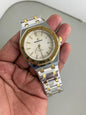 Dua Silver Gold Chain White Dial Men Watch 901617