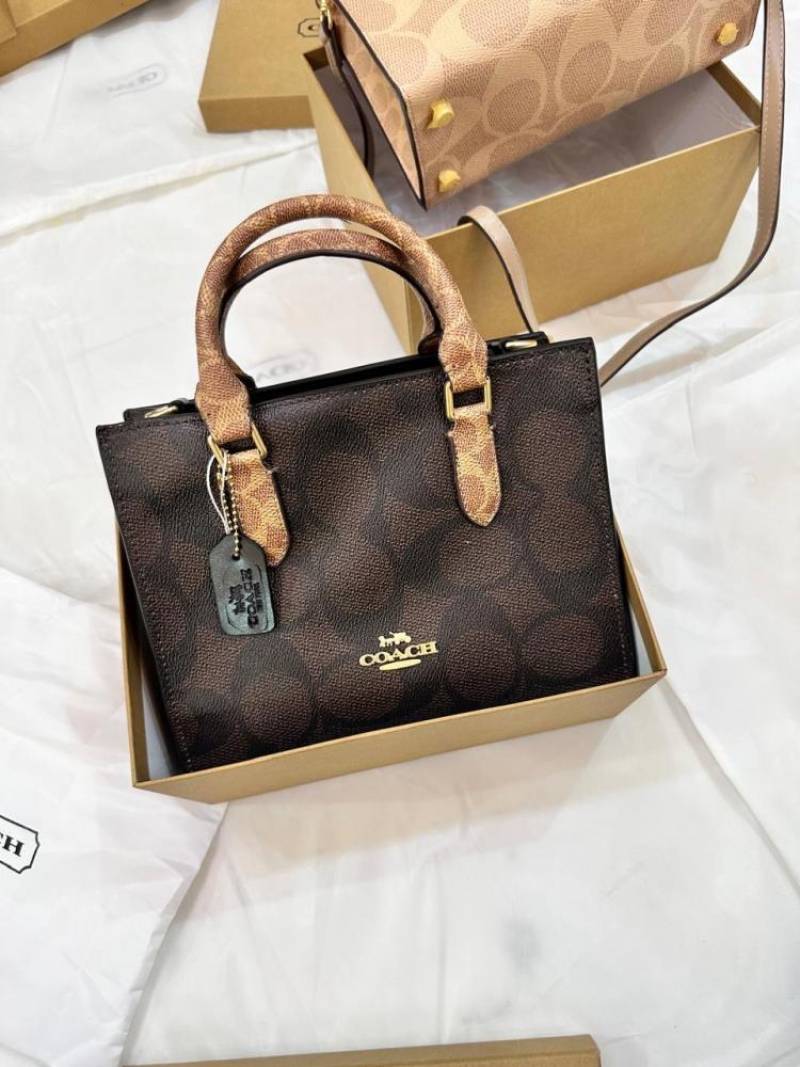 Aoc Brown CC Print Premium Quality Mini Tote Ladies Hand Bag C019