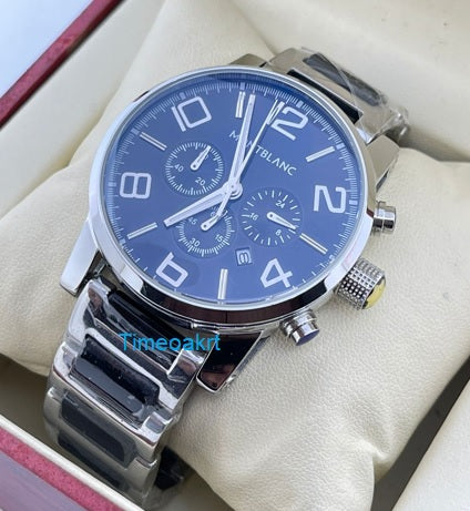 NOM MON Silver Chain Blue Dial Chronograph Working Men’s Watch 989788