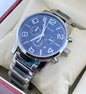 NOM MON Silver Chain Blue Dial Chronograph Working Men’s Watch 989788