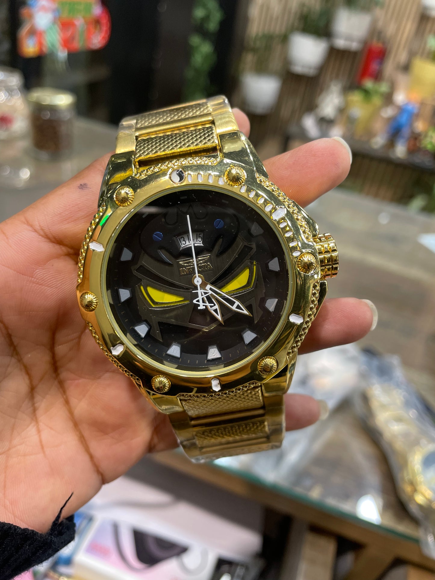 INV VNI Big Dial Gold Chain Black Dial Watch 989789