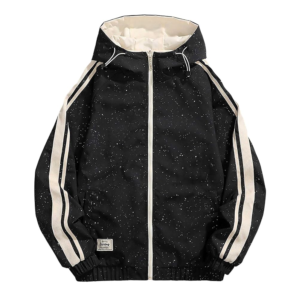 TREND TO CLUB STERING Black Sparkle Double Side Reversible Men’s Hooded Jacket K-8829