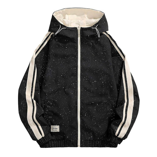 TREND TO CLUB STERING Black Sparkle Double Side Reversible Men’s Hooded Jacket K-8829