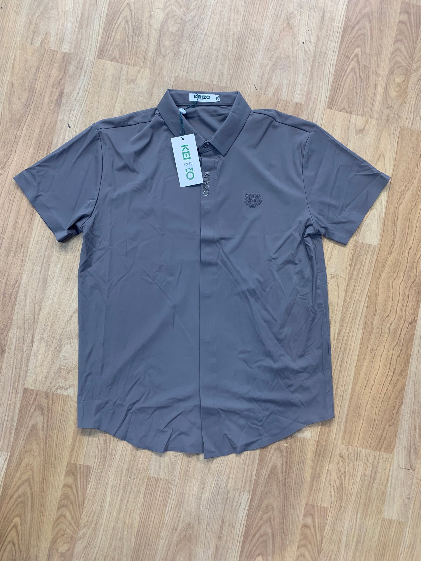 NEK Grey Colour with Front Logo Premium Quality Imported Half Sleeve Shirt FDL328