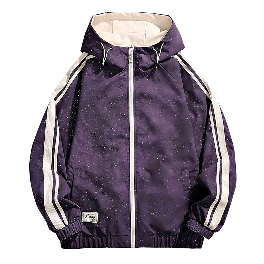 TREND TO CLUB STERING Purple Sparkle Double Side Reversible Men’s Hooded Jacket K-8829
