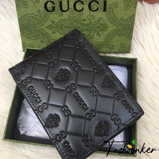 Cug Black Colour Print Italian Leather Imported Wallet 987801