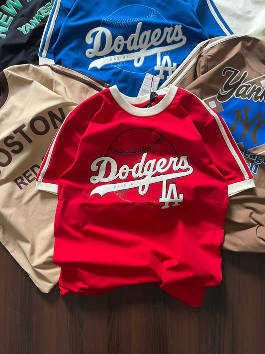 Adi Ida Dodgers Red Colour Half Sleeve  Round Neck Premium Quality TShirt 988794