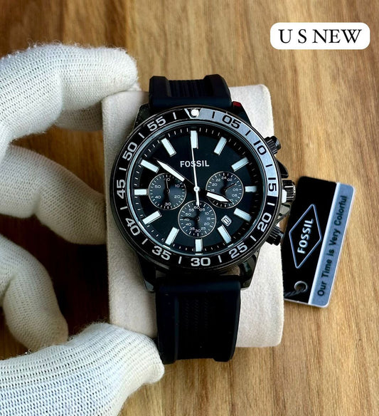 SOF Black Silicon Black Ring Dial Chronograph Men’s Watch 989819