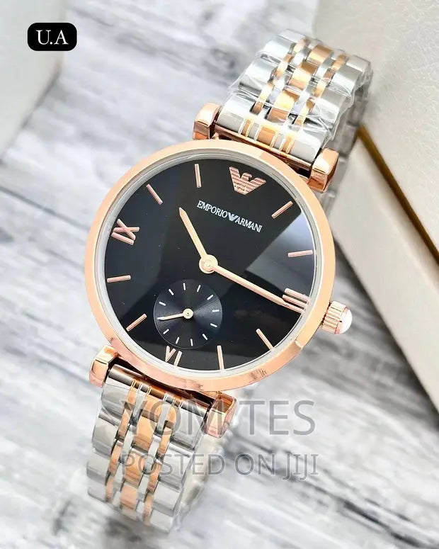 MRA Silver Copper Chain Copper Ring Black Dial Chronograph Working Men’s Watch 989839