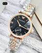 MRA Silver Copper Chain Copper Ring Black Dial Chronograph Working Men’s Watch 989839