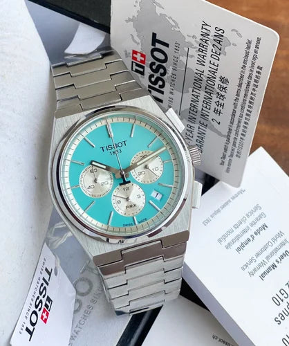 Sit Prx Silver Chain Green Dial Chrono Working Premium Prx Edition Quality Japanese Machinery Watch 980503