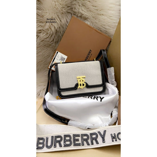 RUB BUR White Black Colour Golden Buckle Premium Quality Ladies Sling Bag BR333