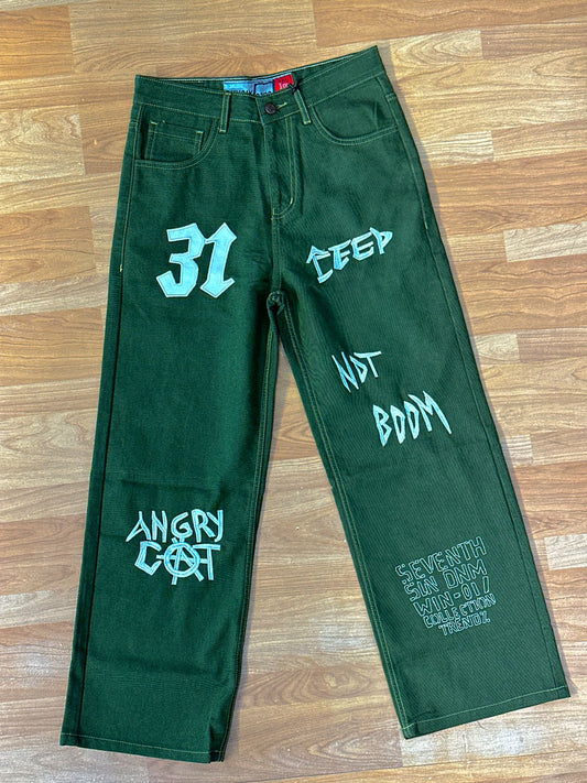 Deep Keep 31 Not Boom Angry Olive Green Colour premium Quality Jeans 988128