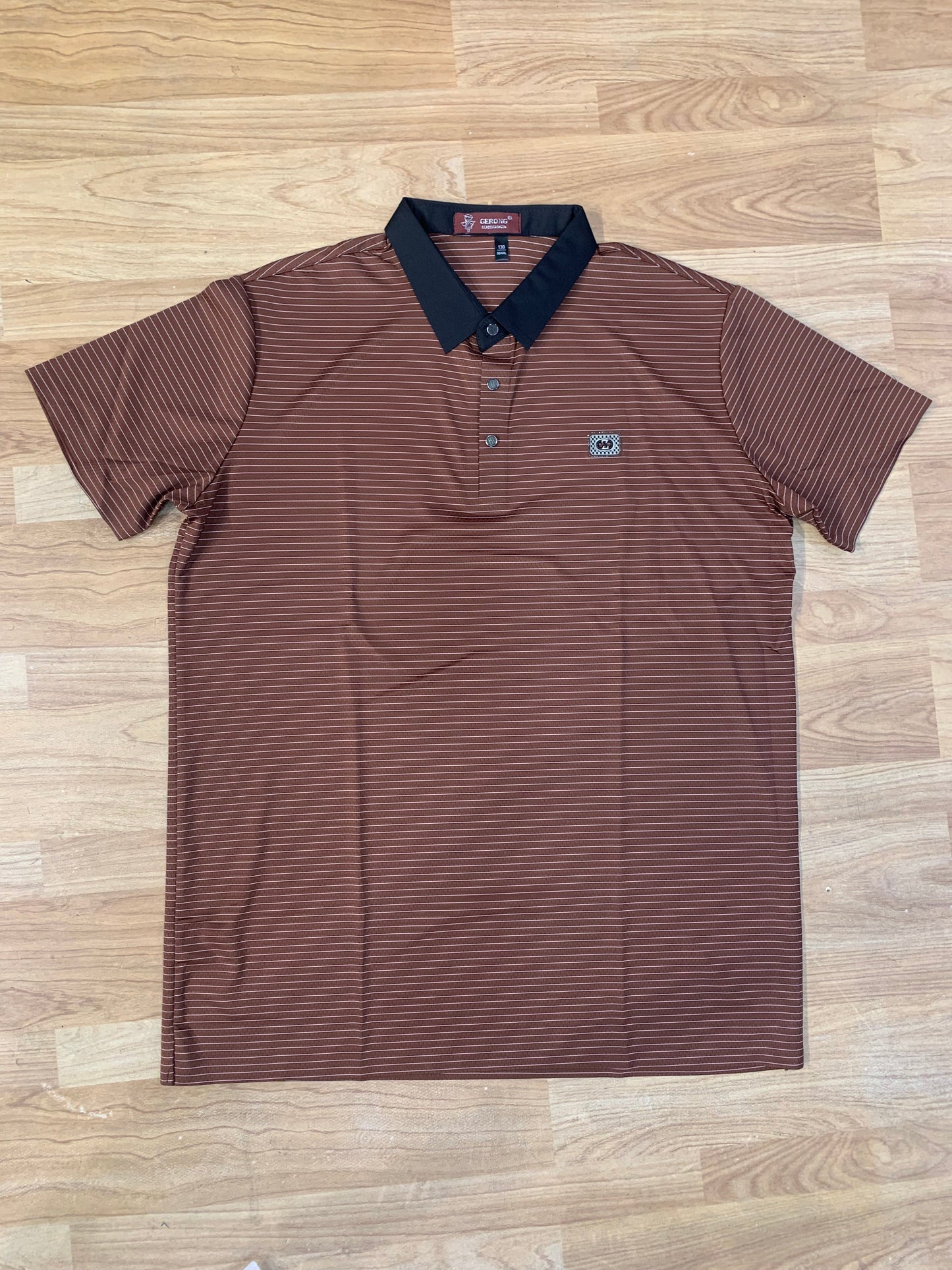 Gerong Brown colour With Line Premium Quality Korean Shirt A-211