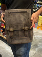 Gray Colour Genuine Leather Heavy Quality Unisex Messenger Side Bad 988007