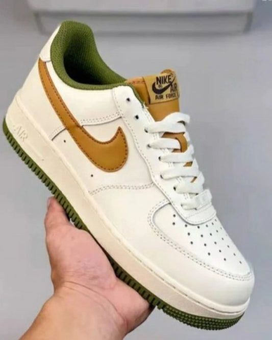 Kin Nik White Colour Green Sole With Golden Tick Force Sneaker Shoes 6065600