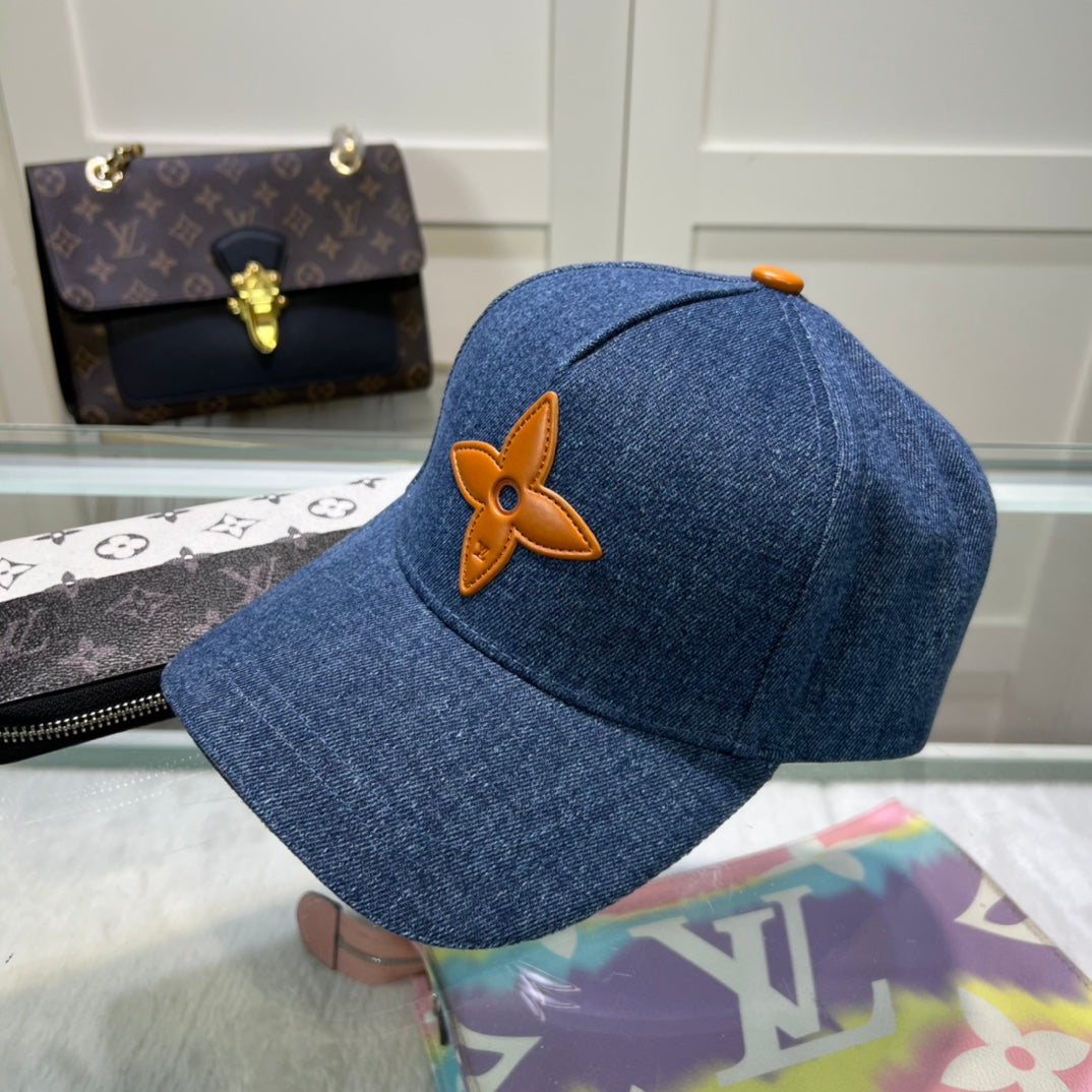 UOL LOU Tan Colour Leather Patch Denim Imported China Cap 988069