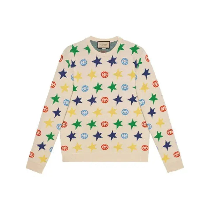 CUG Imported Sweater Cream Colour With Star printed 989933