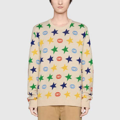CUG Imported Sweater Cream Colour With Star printed 989933