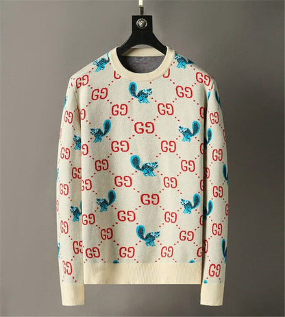 CUG Imported Sweater Cream Colour Squirrel & GG Printed 989934
