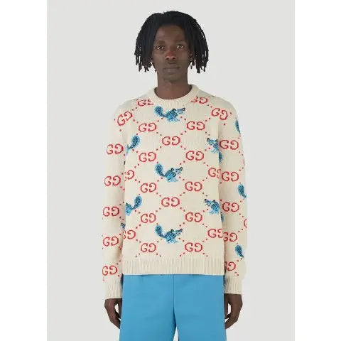 CUG Imported Sweater Cream Colour Squirrel & GG Printed 989934