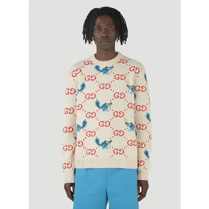 CUG Imported Sweater Cream Colour Squirrel & GG Printed 989934