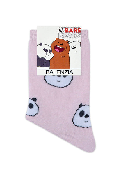 WE BARE BEARS BY BALENZIA HIGH ANKLE SOCKS FOR WOMEN (PACK OF 3 PAIRS/1U)-MULTICOLOR