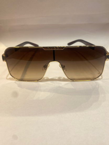 CUG GUC Gold Brown Frame Brown Shade Unisex Sunglass Yh132 56 17 145