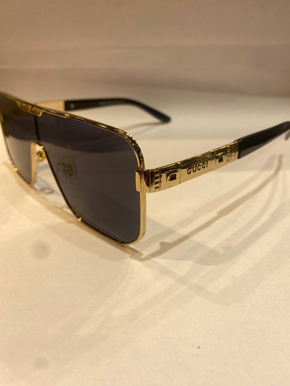 CUG GUC Gold Black Frame Black Shade Unisex Sunglass Yh132 56 17 145