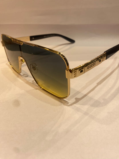 CUG GUC Gold Black Frame Multi Shade Unisex Sunglass Yh132 56 145