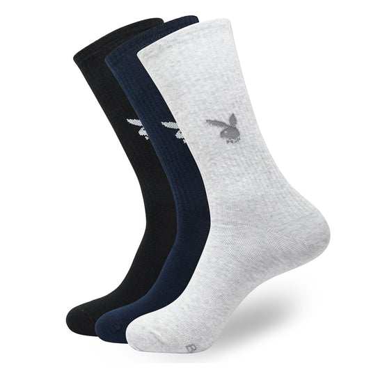 BALENZIA MEN'S PLAYBOY SOLID CREW SOCKS | 3-PACK | FREE SIZE