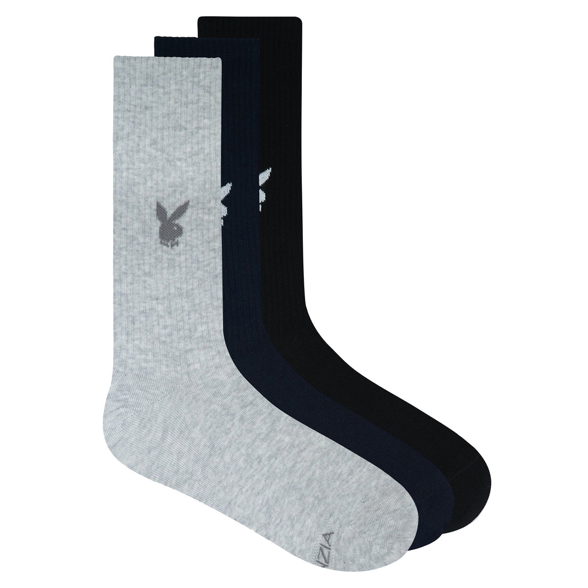 BALENZIA MEN'S PLAYBOY SOLID CREW SOCKS | 3-PACK | FREE SIZE