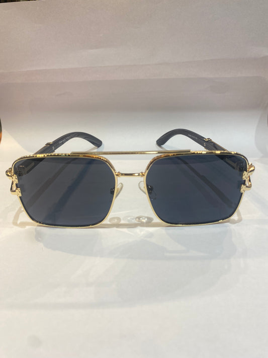 RAC CAR Gold Gray Frame Black Shade Unisex Sunglass Yh065 51 17 143