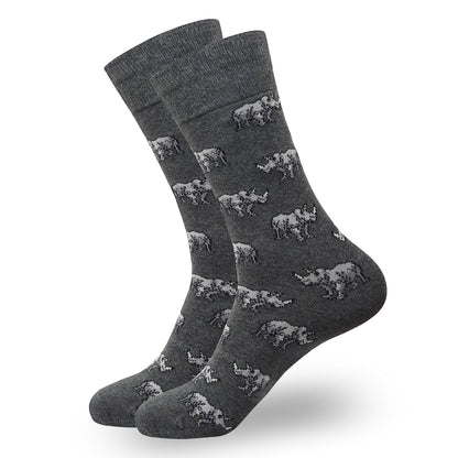 BALENZIA MEN'S WWF-INDIA ANIMAL PRINT CREW SOCKS | 3-PACK | FREE SIZE