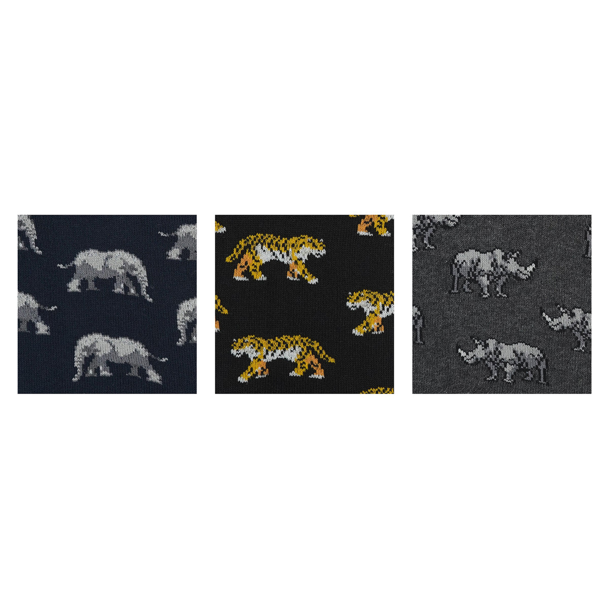 BALENZIA MEN'S WWF-INDIA ANIMAL PRINT CREW SOCKS | 3-PACK | FREE SIZE