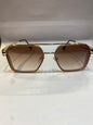 CAL LAC Gold Frame Brown Shade Unisex Sunglass 09232 52 19 140
