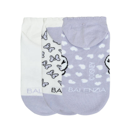 BALENZIA X DISNEY MICKEY & MINNIE ANKLE SOCKS FOR WOMEN | PACK OF 3