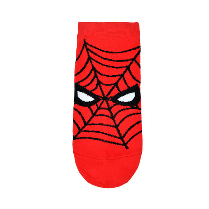 BALENZIA X MARVEL CHARACTER CREW & LOWCUT/ANKLE LENGTH SOCK FOR MEN- "THE AMAZING SPIDER-MAN" GIFT PACK (PACK OF 2 PAIRS/1U)(FREE SIZE) RED