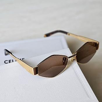 LEC Golden Frame Brown Shade Premium Quality Unisex Sunglass SUN086