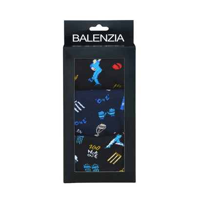 BALENZIA MEN'S CRICKET LOWCUT SOCKS- BLACK, NAVY (PACK OF 3)