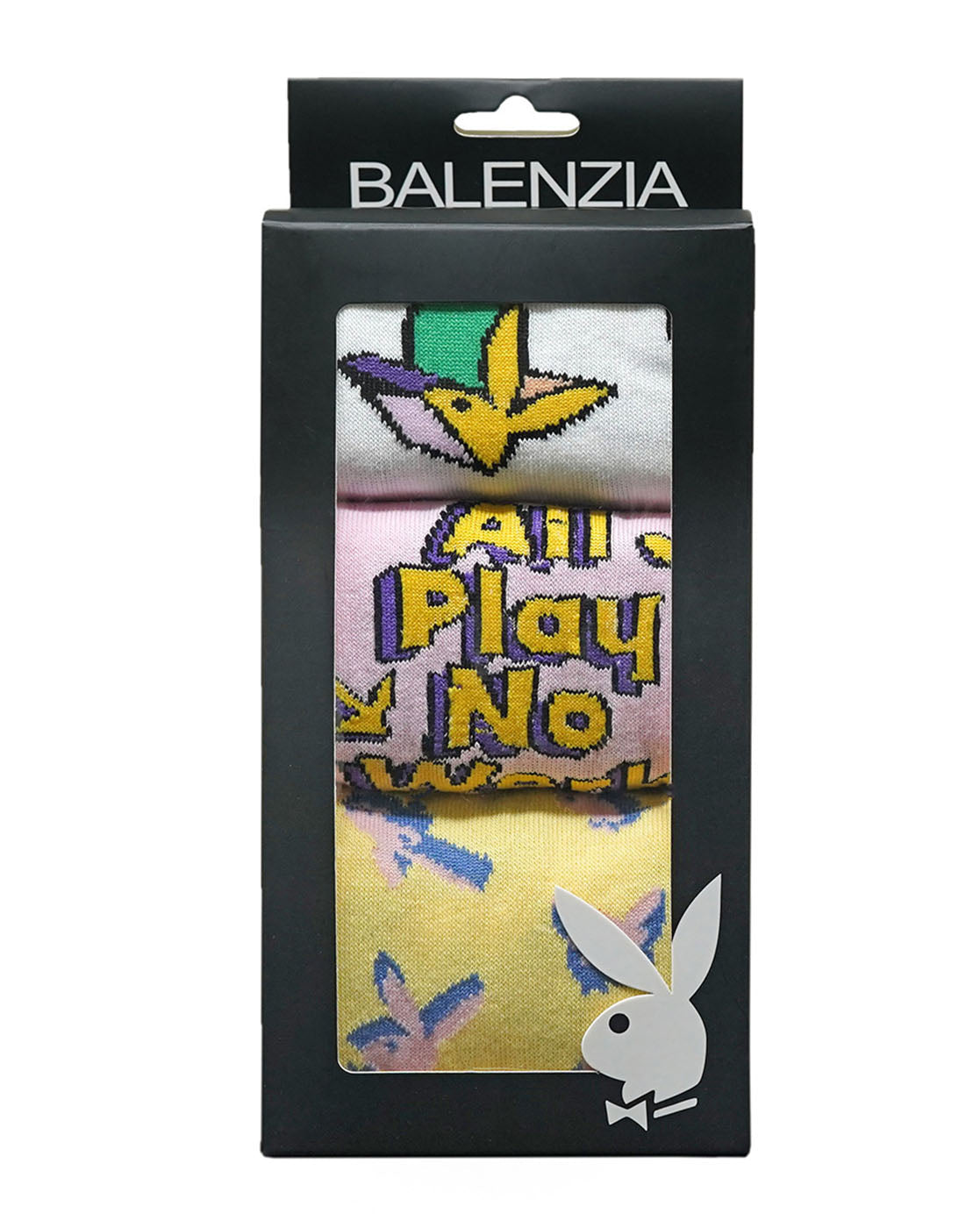 BALENZIA MEN'S PLAYBOY CREW SOCKS | FUN COLLECTION | 3-PACK | FREE SIZE