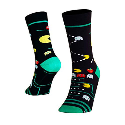 PAPA SOCKS Black & Green Colour Packman Edition Premium Quality Full Unisex Socks 989959