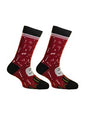 PAPA SOCKS Black & Red Colour With Face Print Premium Quality Full Unisex Socks 989960