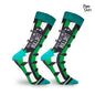 PAPA SOCKS Green & White Colour Bullshit Print Edition Premium Quality Full Unisex Socks 989961